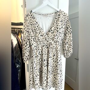 Spotted white dress with shimmery accents - great for work!
